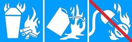 Types of Fire Extinguishers Icons: Class A:B