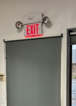 Emergency exit sign with emergency lights